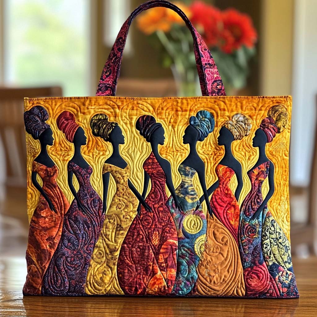 Ebony Beauty Shine Quilted Tote Bag Best Shoulder Bags For Everyday Black Women Melanin Gifts