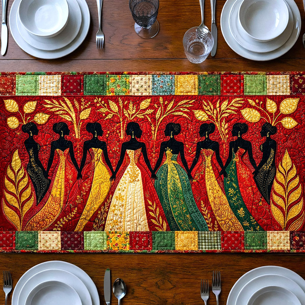 Ebony Glow Quilted Table Runner Dining Room Table Decor Ideas Black History Month Gifts