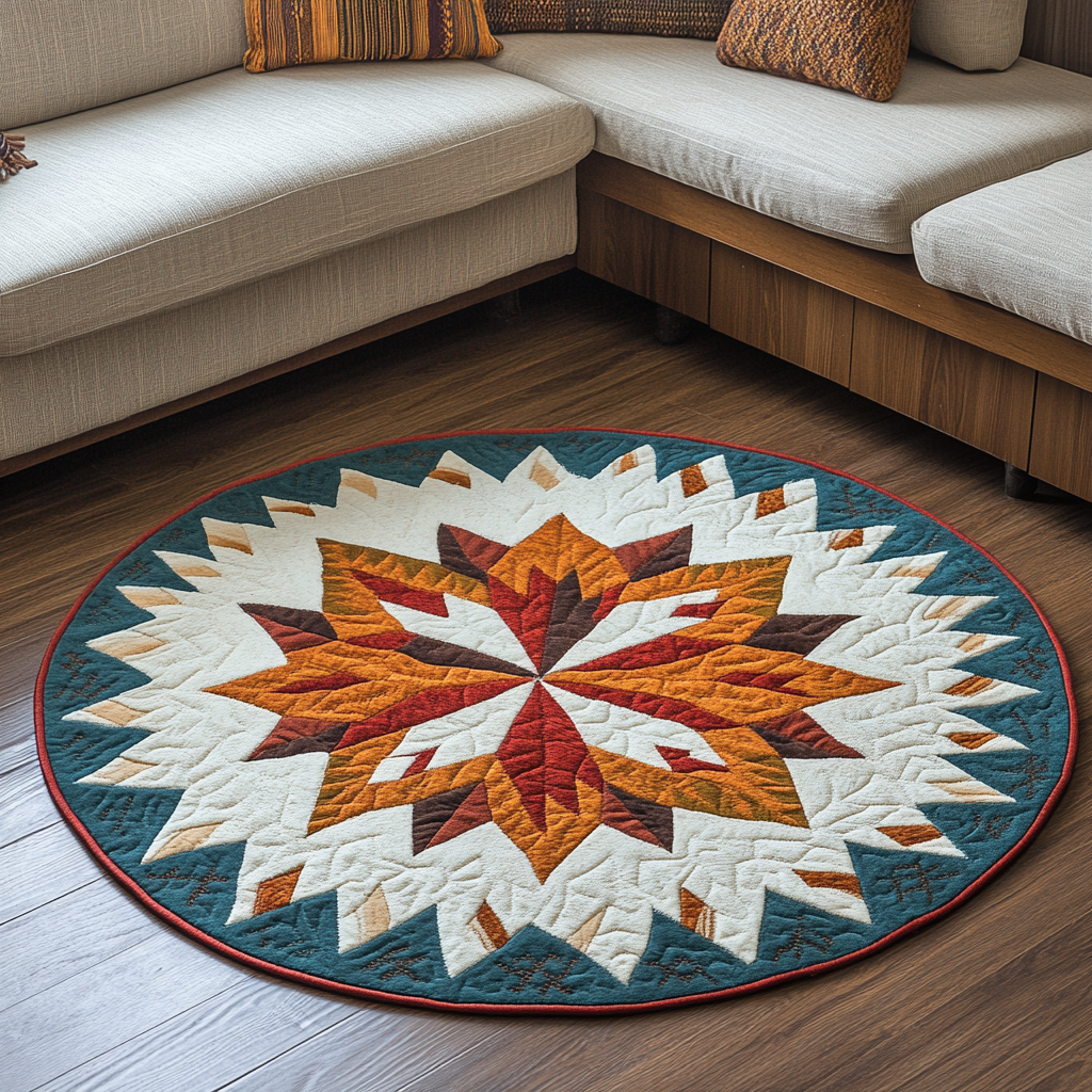 Echoes of the Ancestors Quilted Round Mat Round Carpet Rugs Native American Mother'S Day Gifts