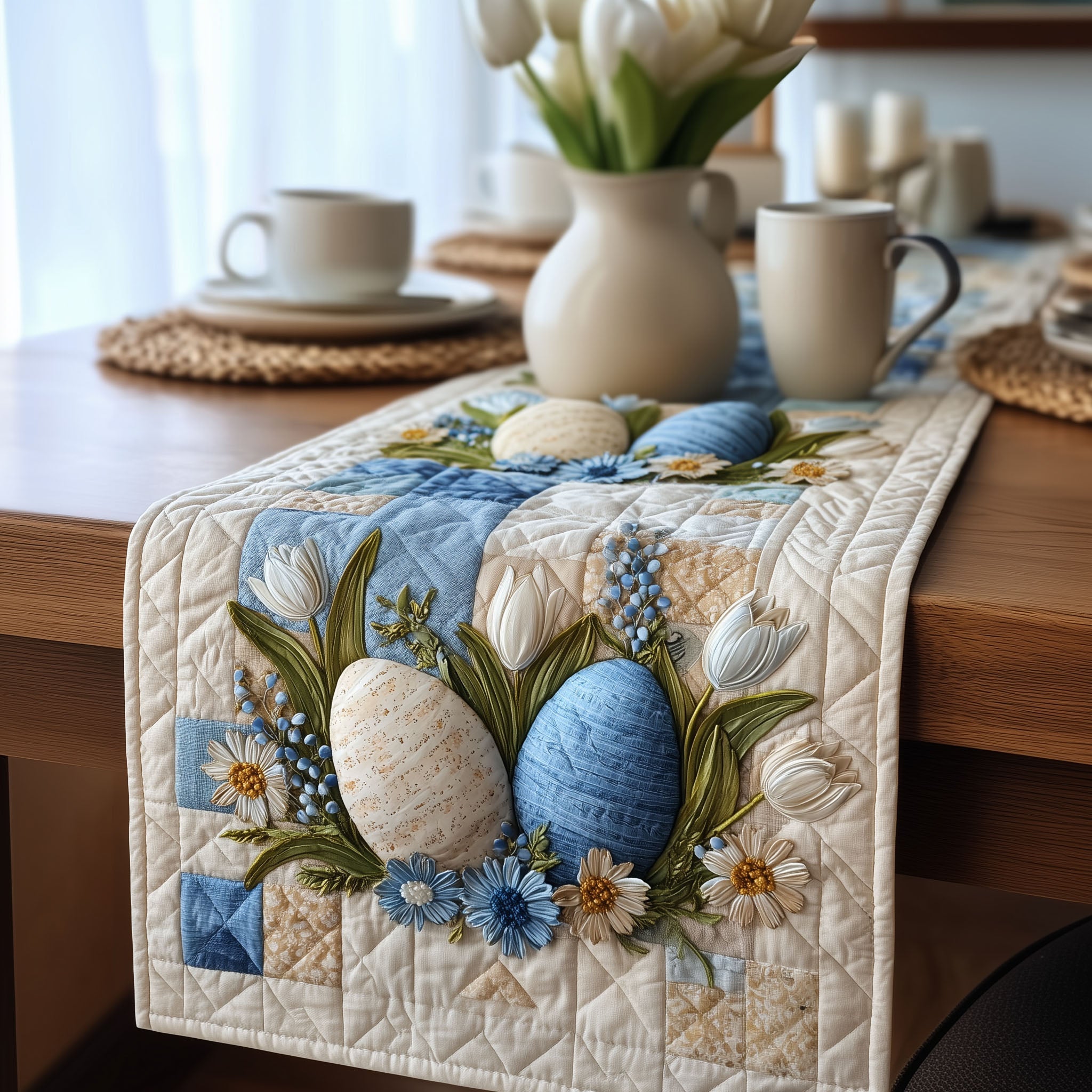 Egg Hunt Quilted Table Runner Table Runner Easter Easter Gifts For Family