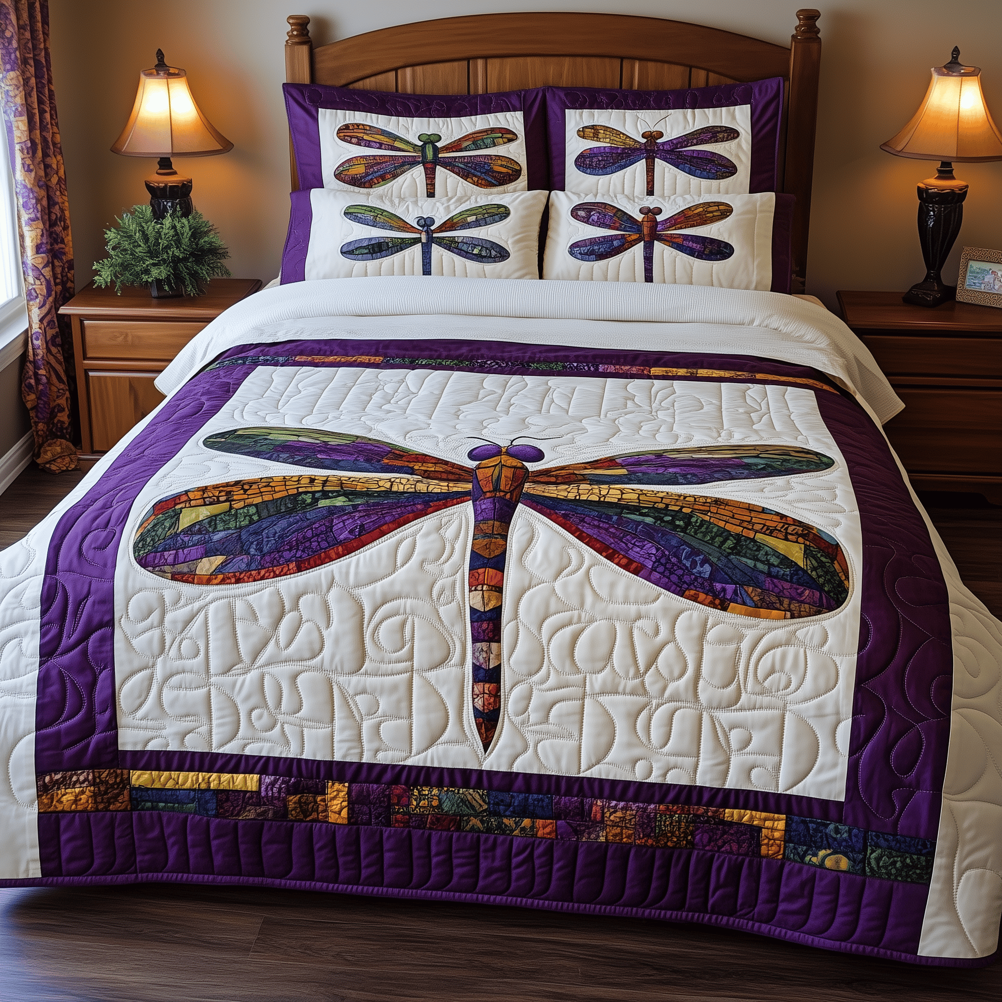 Elegance Dragonfly Quilted Bedding Set Best King Sheets Dragonfly Gift Ideas