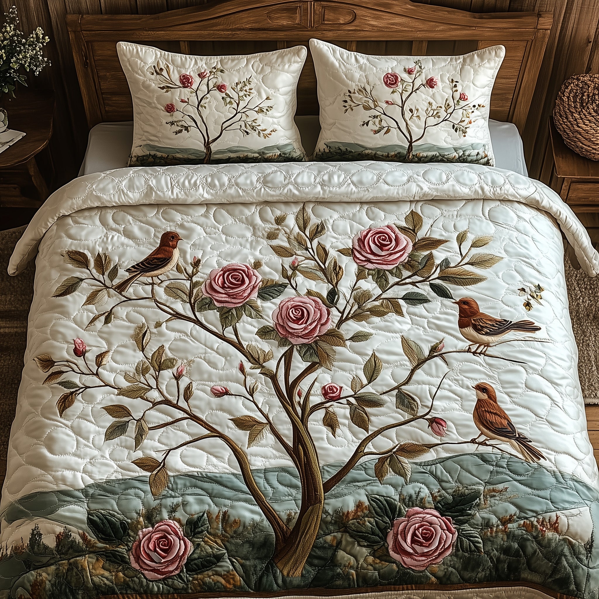 Elegance Rose Quilted Bedding Set Best Bedsheets Best Gift For Mother In Law