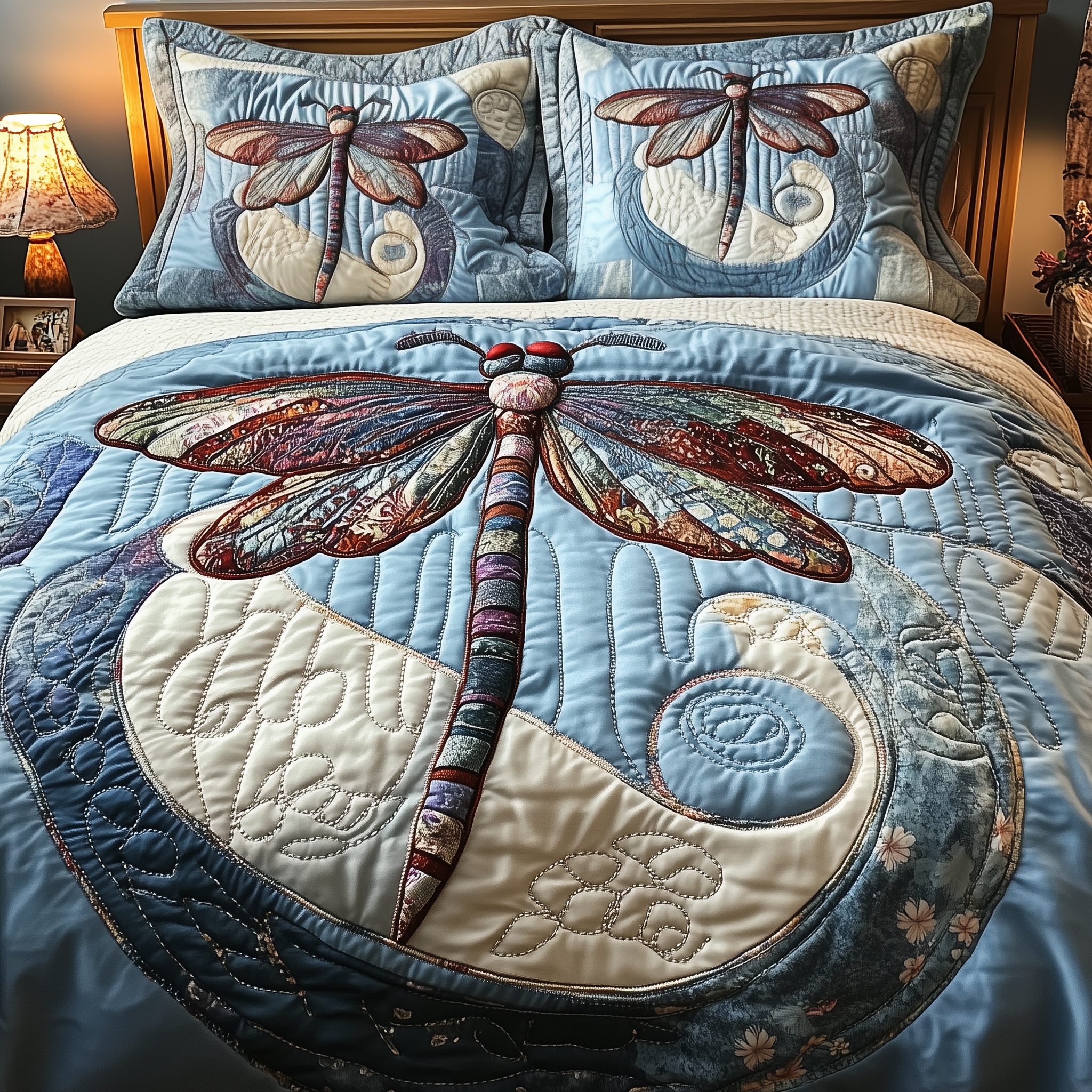 Elegant Dragonfly Quilted Bedding Set Best Bedding Sets Dragonfly Gifts For Her