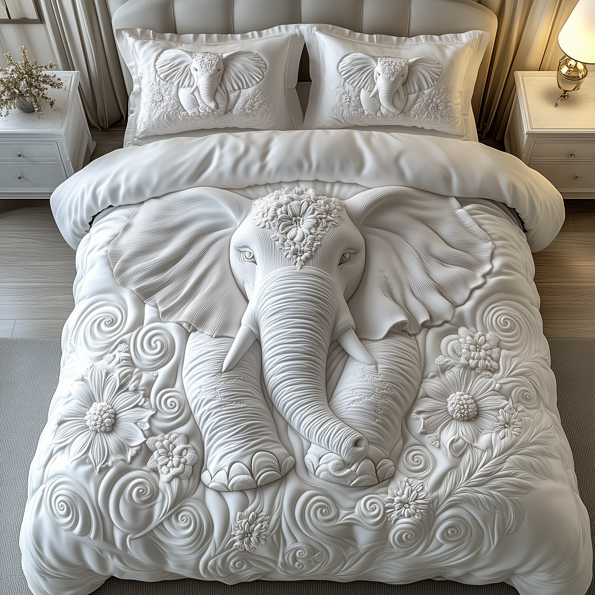 Elegant Elephant Quilted Bedding Set Bedding Ideas Womens Elephant Gifts For Her