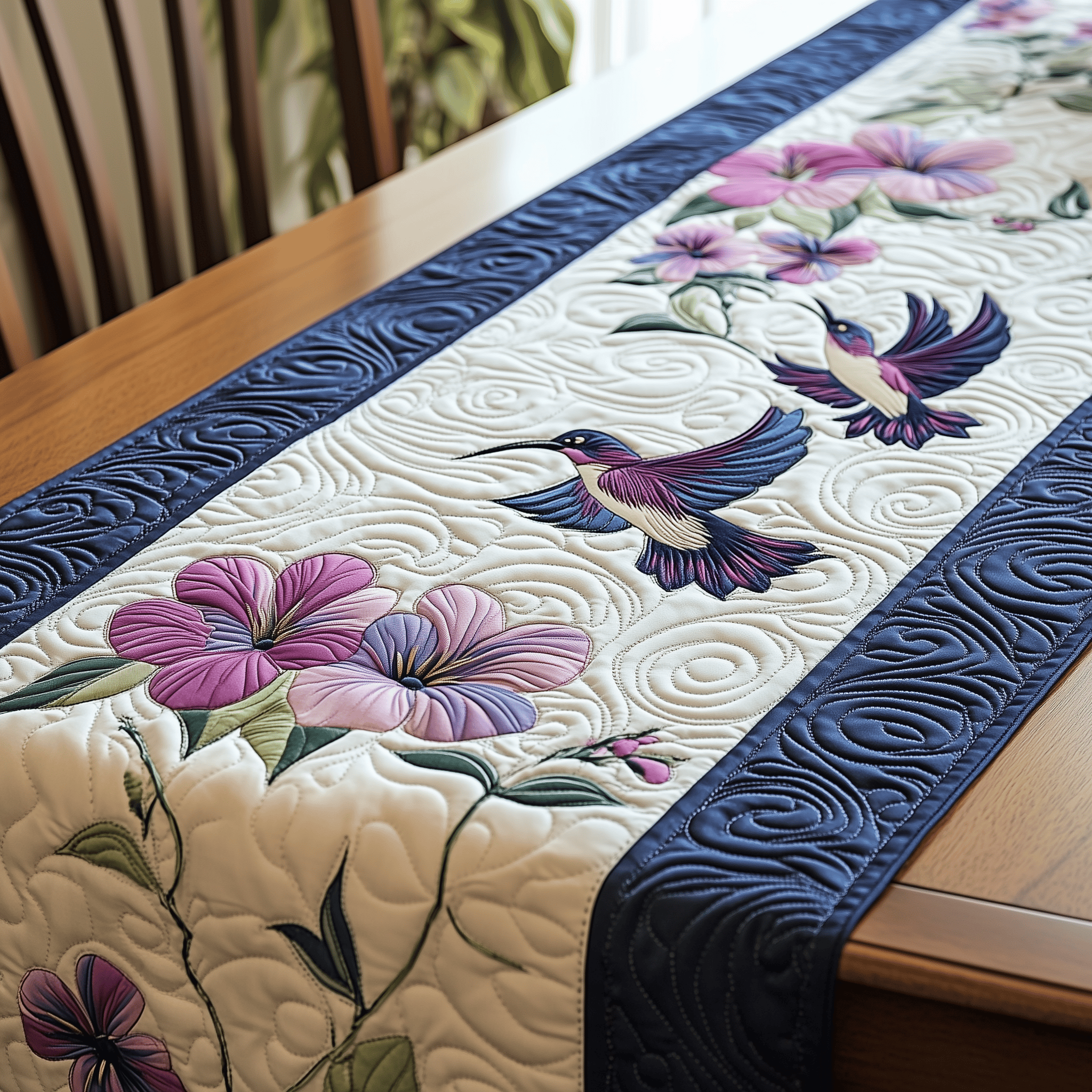 Elegant Hummingbird Quilted Table Runner Best Christmas Dinner Table Decorations Best Christmas Gifts
