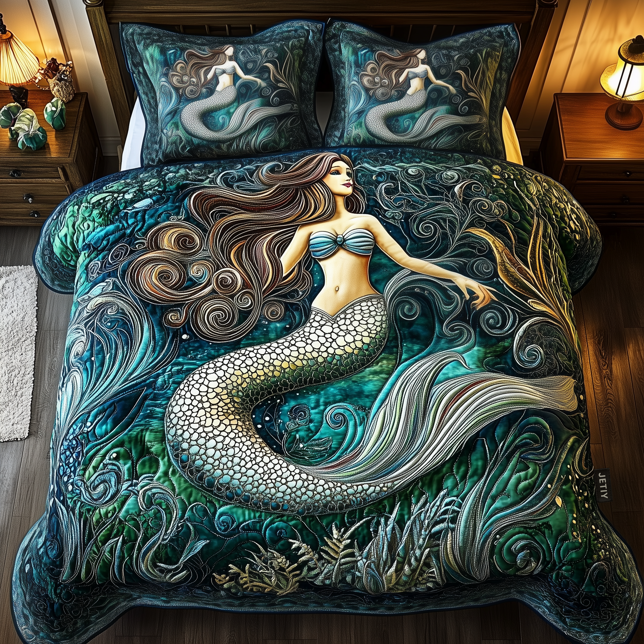 Elegant Mermaid Quilted Bedding Set Cool Bedroom Ideas Mother's Day Ideas For Wife