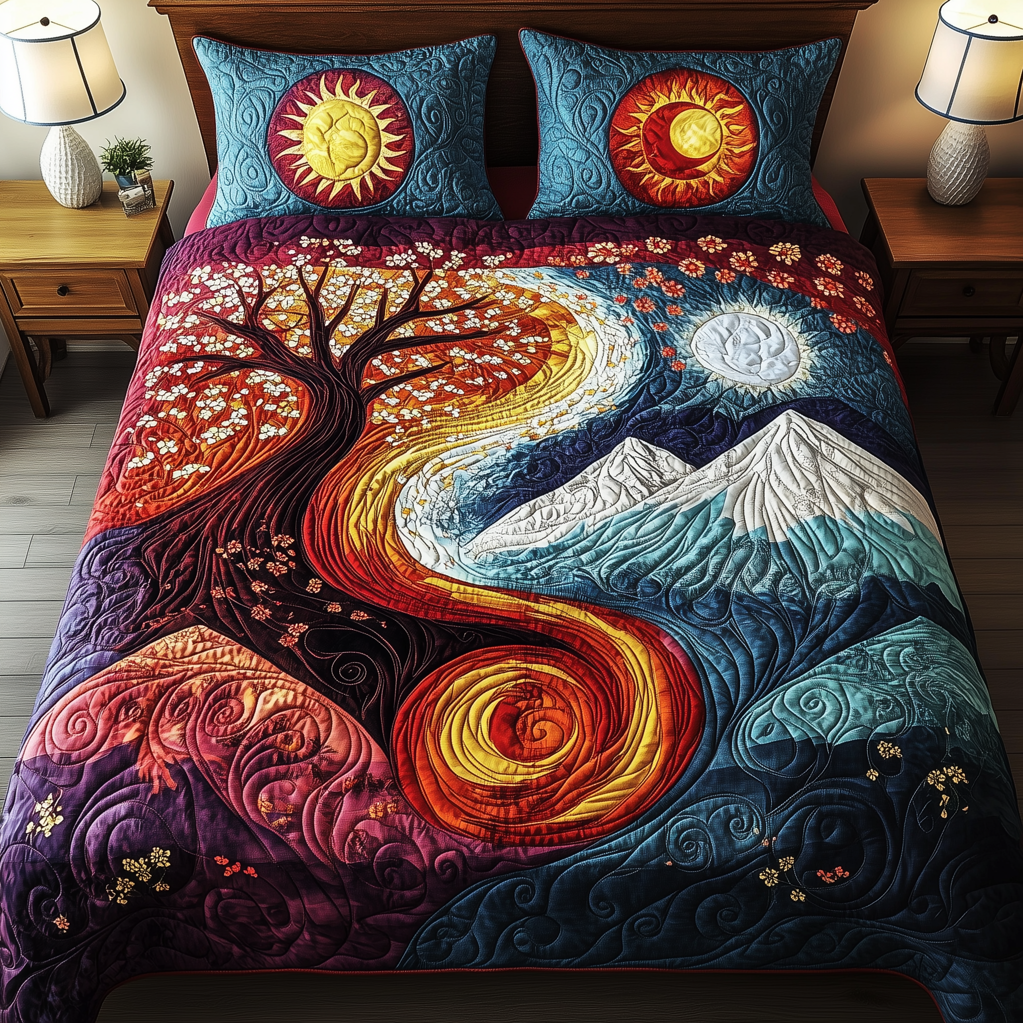 Elements Contrast Quilted Bedding Set Unique Bed Sheets Mothers Day Gift For Daughter