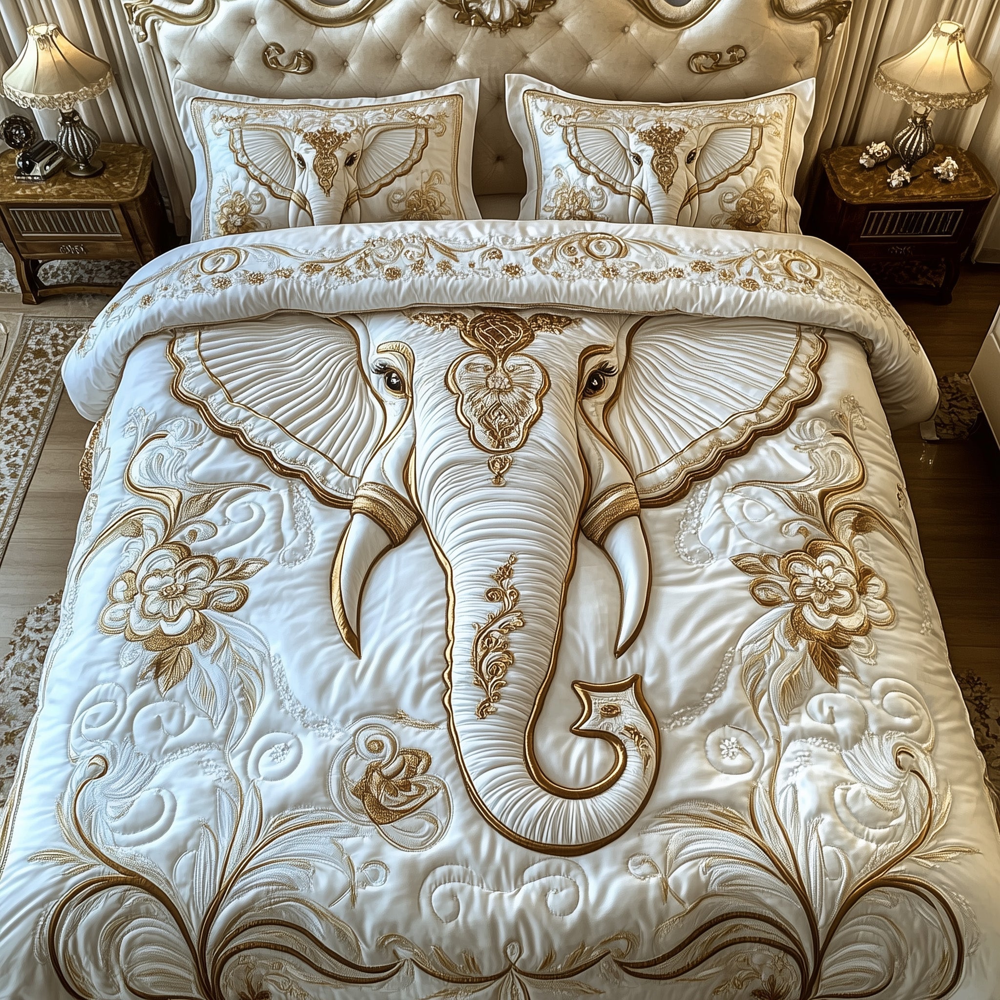 Elephant Elegance Quilted Bedding Set Great Bed Sets Best Elephant Presents Birthday