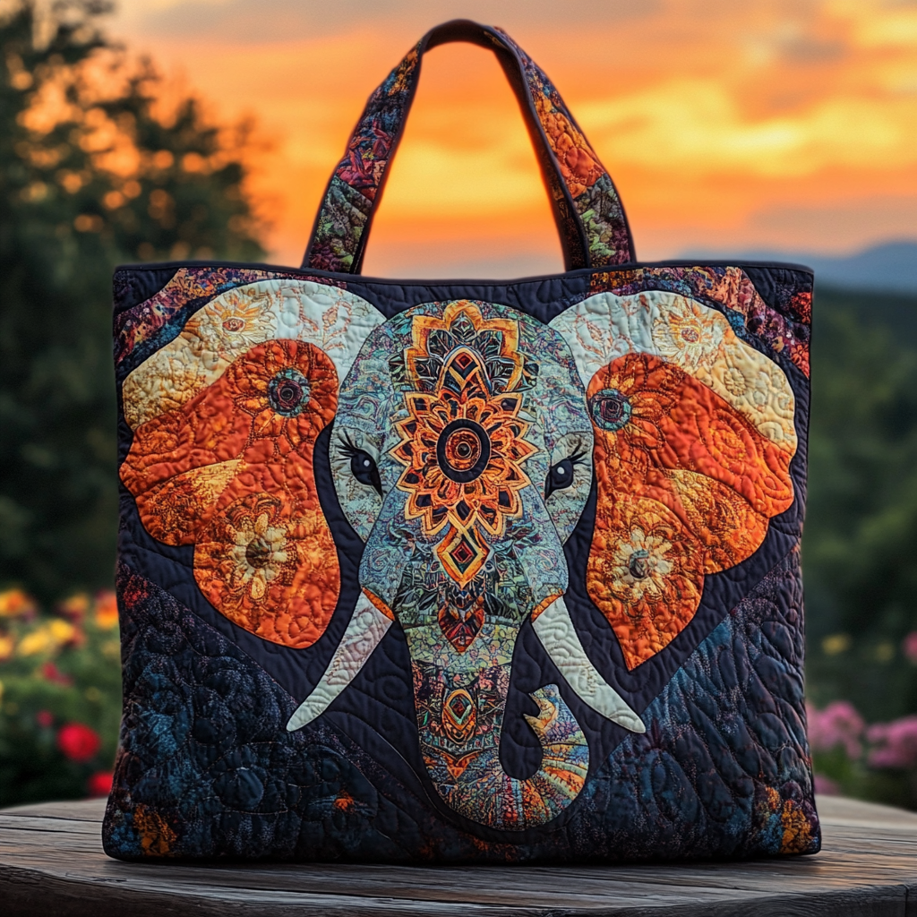 Elephant Grace Quilted Tote Bag Trendy Bags For Women Happy Mothers Day Gift