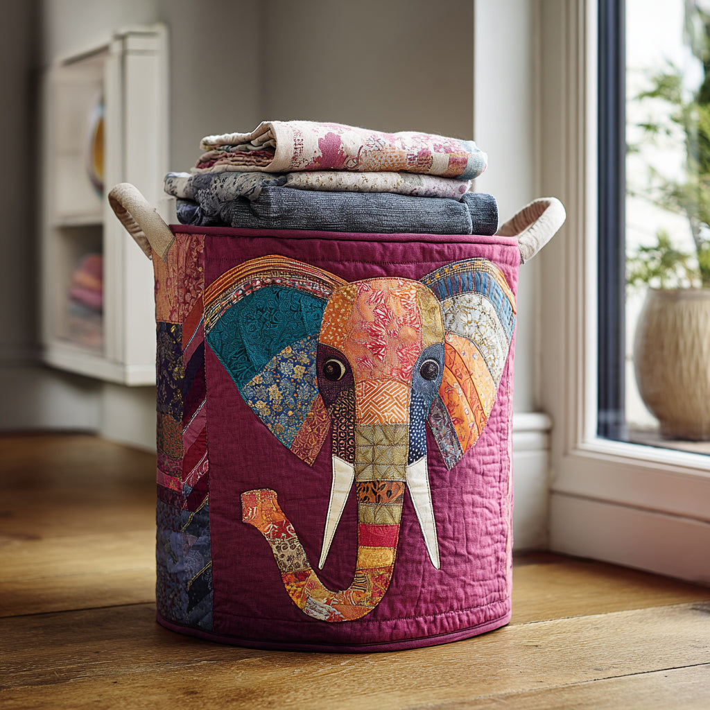 Elephant Oasis Quilted Laundry Basket Best Laundry Hamper Decor Unique Elephant Gifts