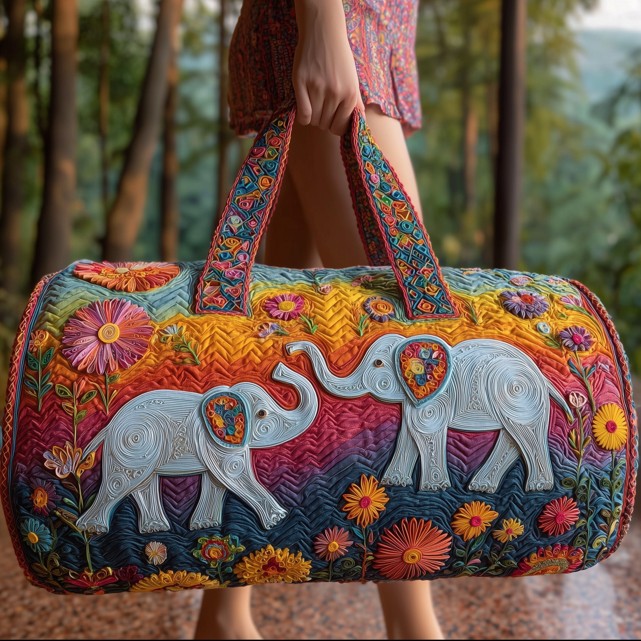 Elephant Quilted Duffle Bag Best Women's Duffel Bag The Best Mother's Day Gifts