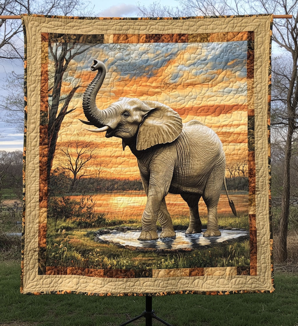 Elephant Whisper Quilted Blanket Over The Bed Decor Gift Items For Elephant Lovers