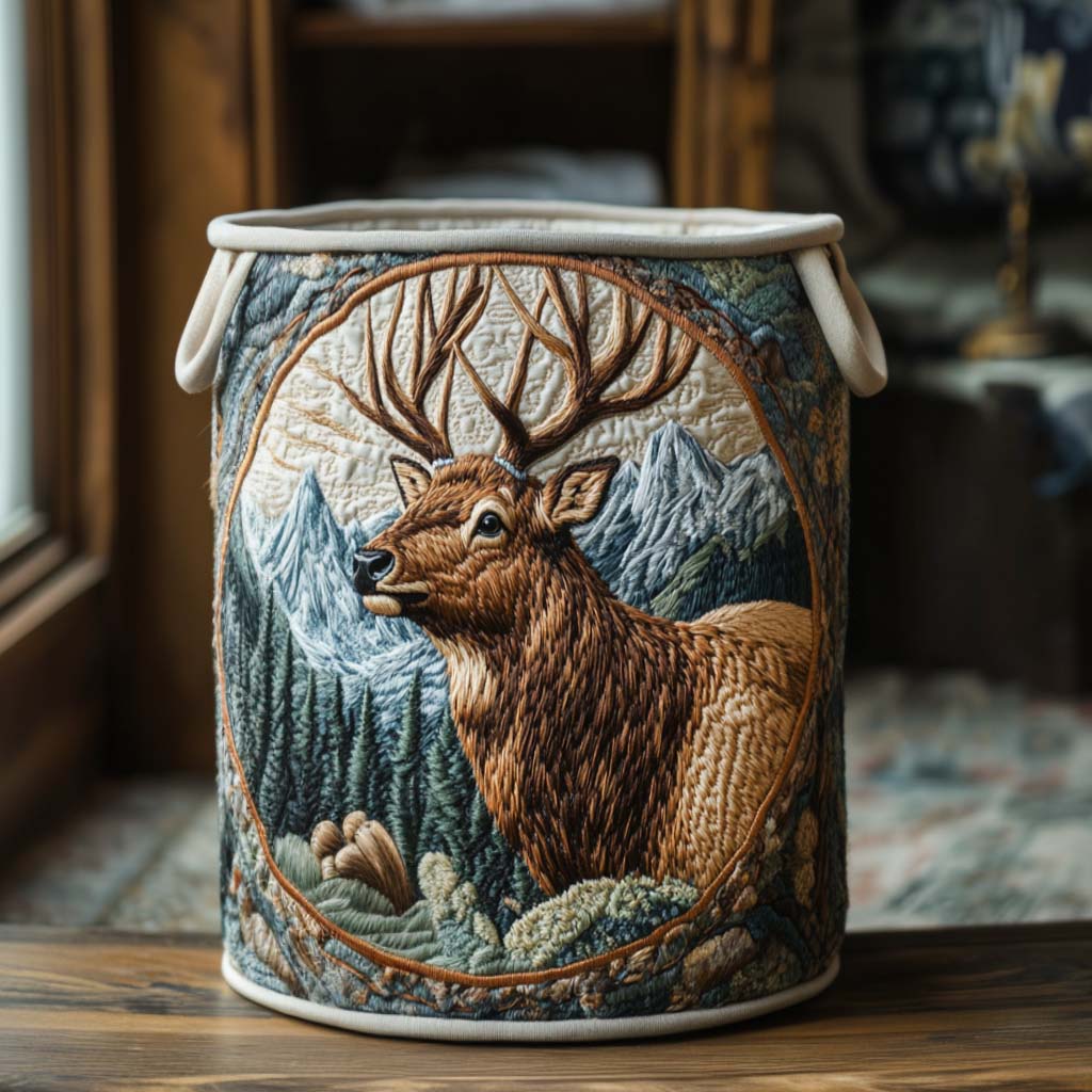 Elk Meadow Glow Quilted Laundry Basket Best Dirty Clothes Hamper Gifts For Father's Day Ideas