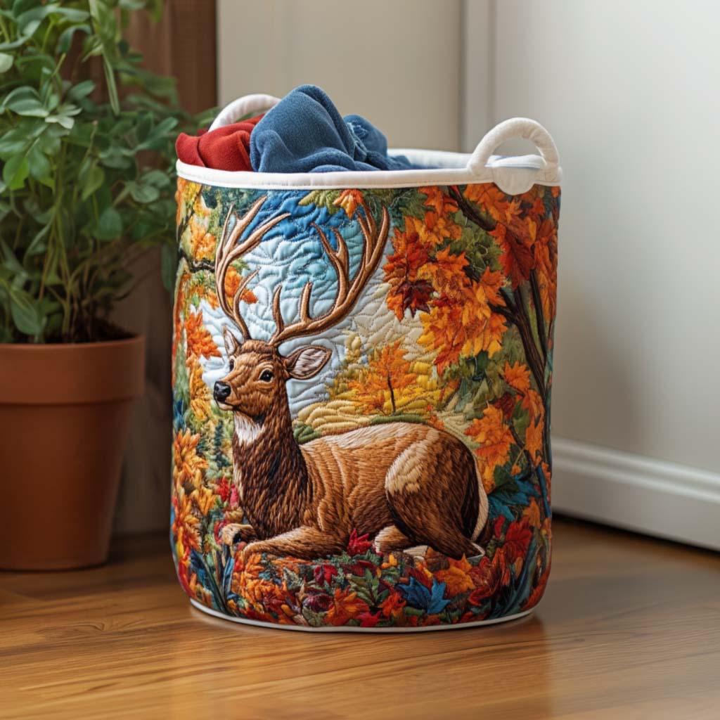 Elk Morning Light Quilted Laundry Basket Home Decorations Special Gifts For Dad From Son