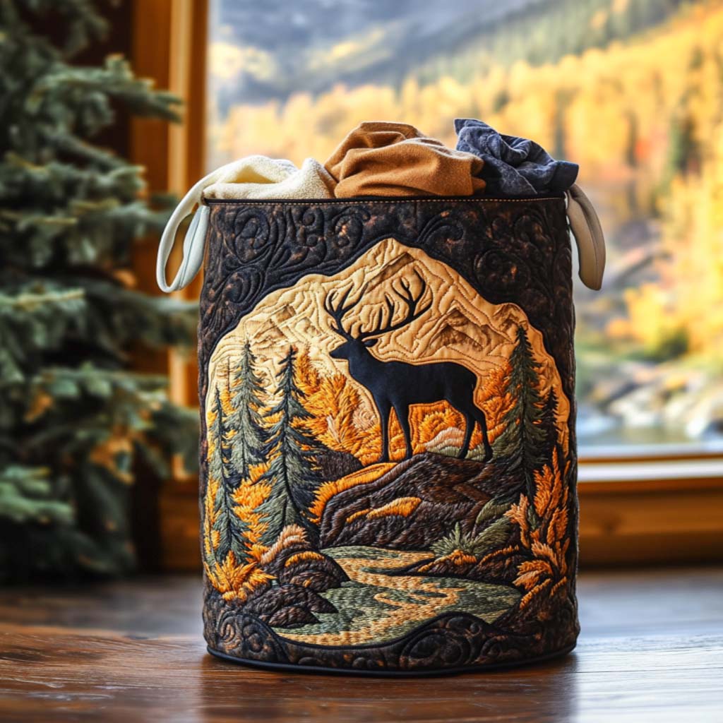 Elk Ridge Walk Quilted Laundry Basket Unique Hampers Gifts For Dad Who Wants Nothing