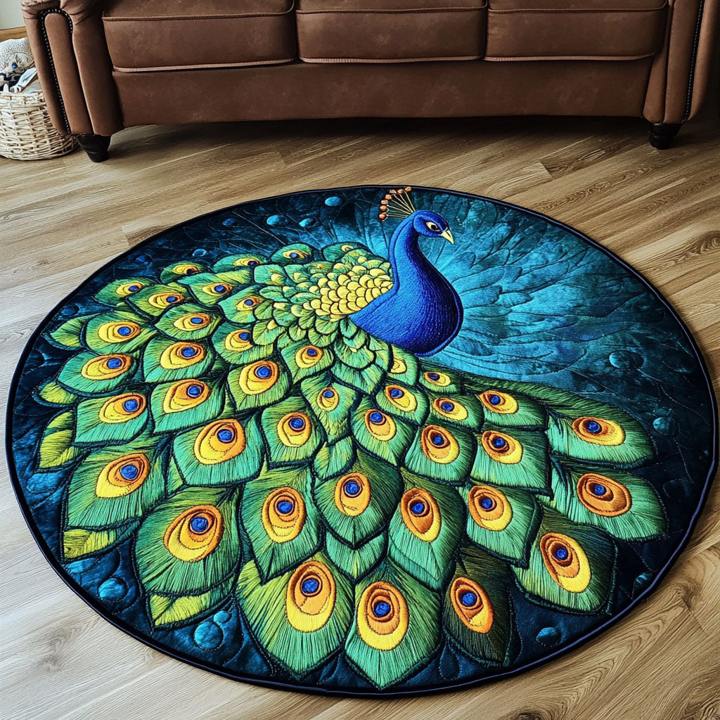 Emerald Splendor Quilted Round Mat Living Room Decoration Father's Day Special Gifts For Dad