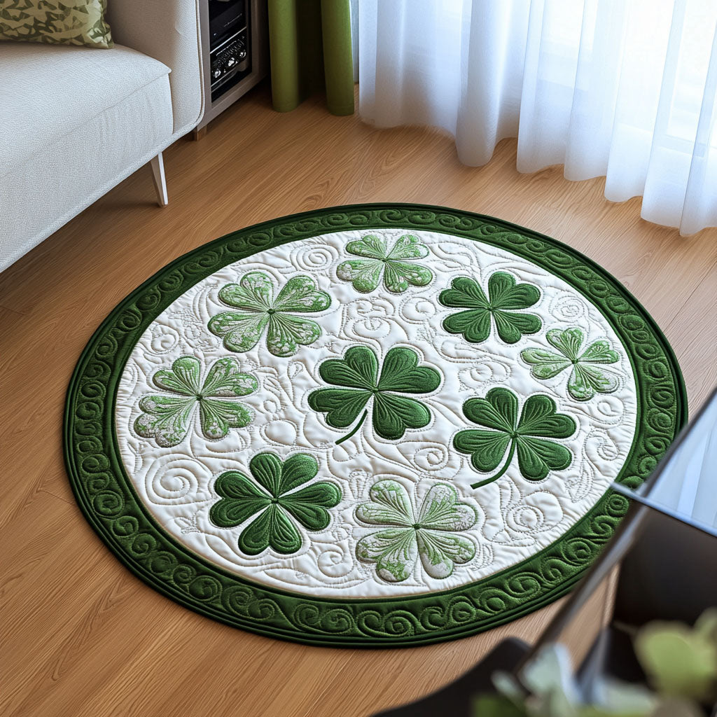 Emerald Treasures Quilted Round Mat Home Decor Items St Patrick's Day Gift Ideas