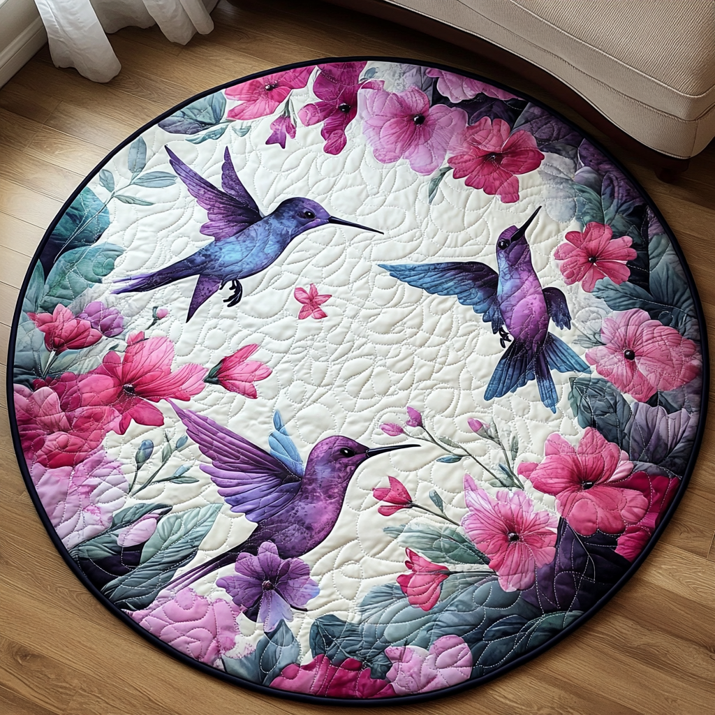 Emerald Wing Quilted Round Mat House Decor Fathers Day Gifts For Husband