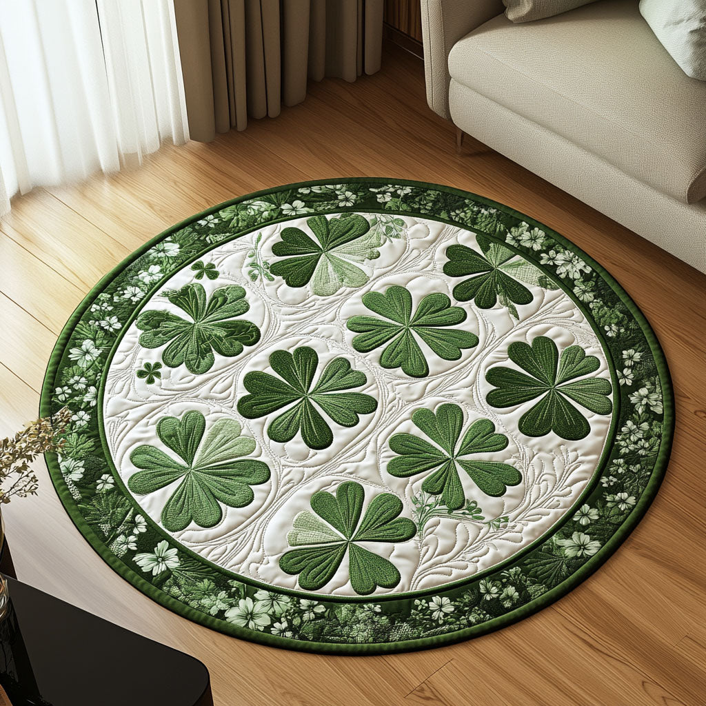 Emerald Wishes Quilted Round Mat Home Decor Shop St Patty Gifts