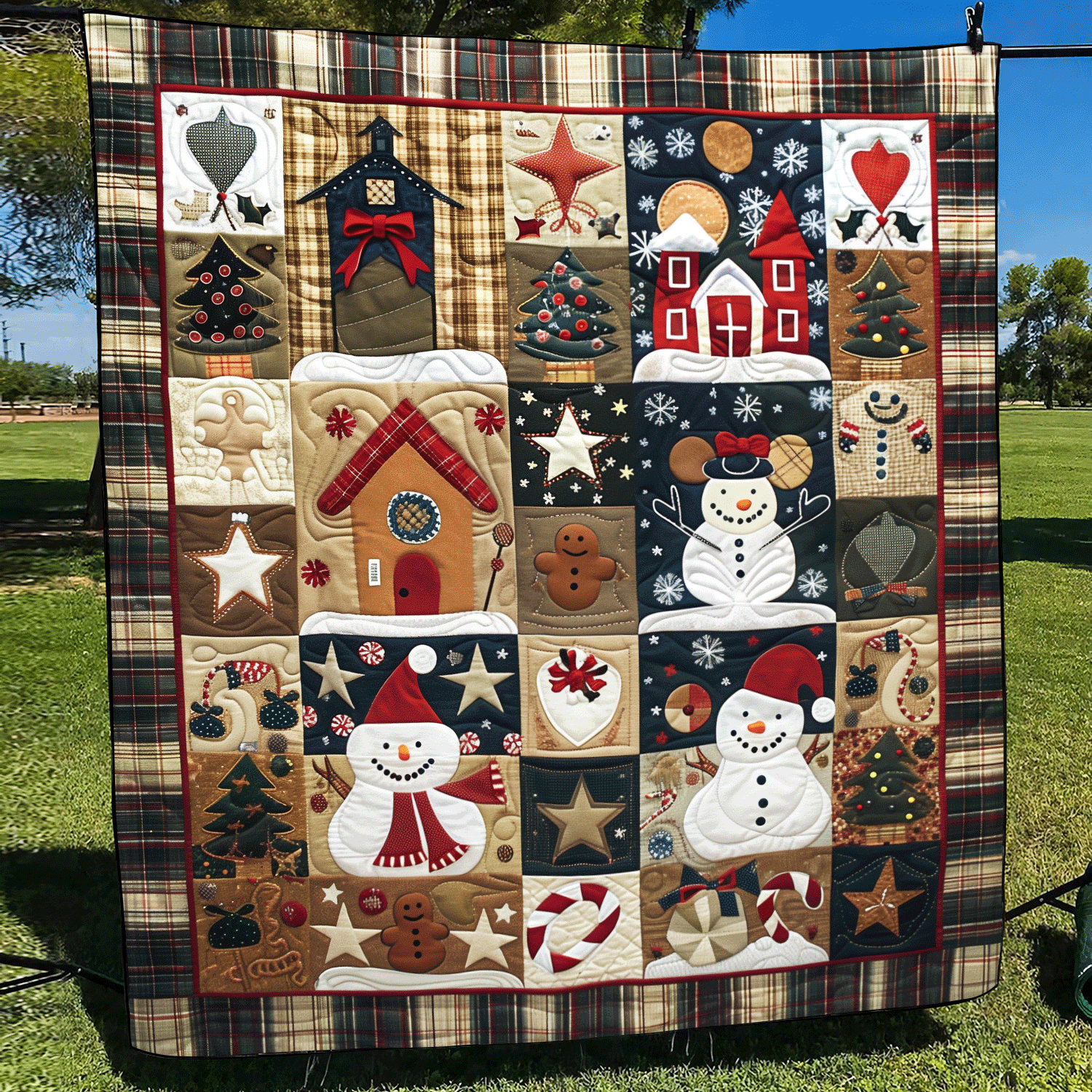 Enchanted Christmas Quilted Blanket Bedroom Xmas Decor Family Xmas Gift Ideas