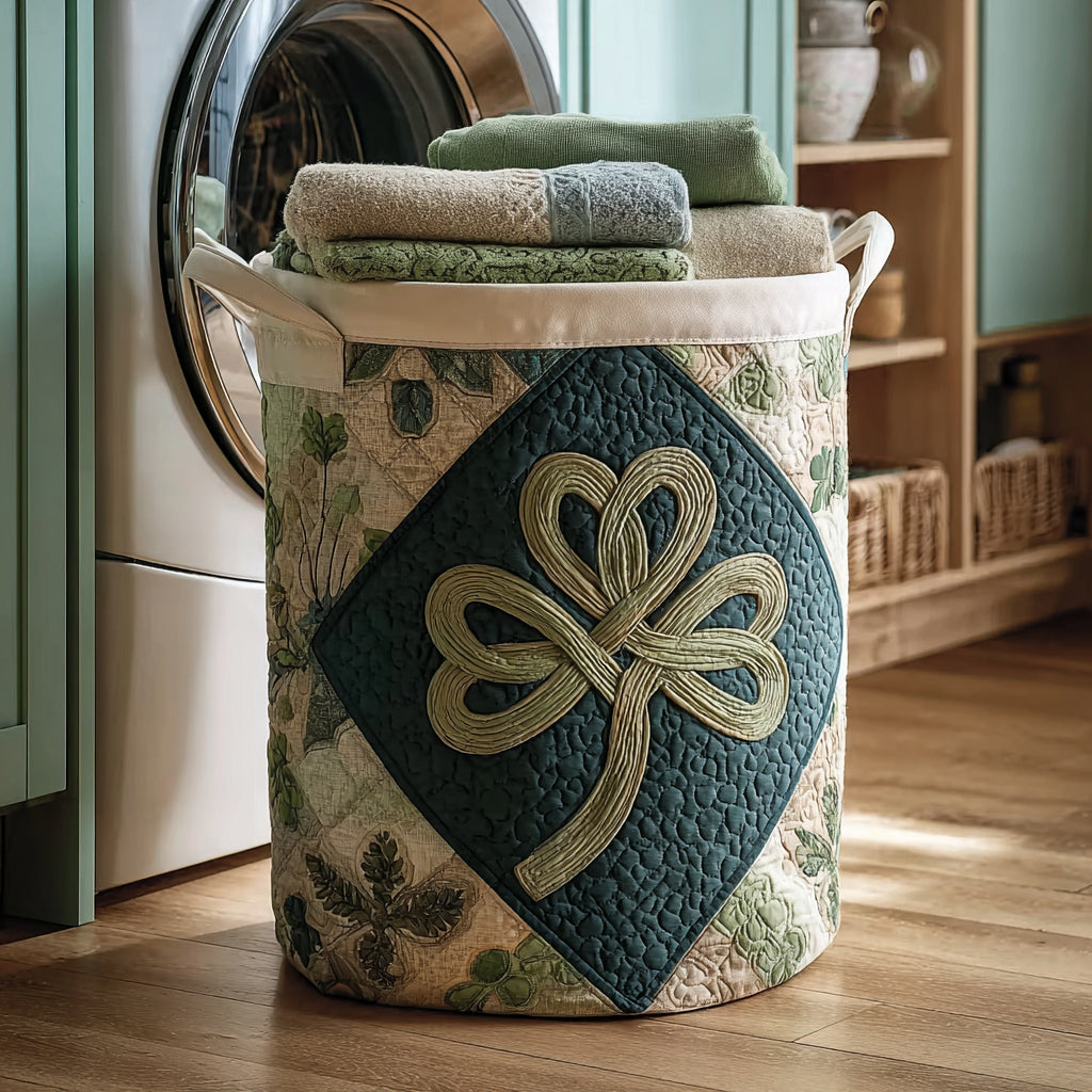 Enchanted Clover Whisper Quilted Laundry Basket Unique Laundry Basket Irish Birthday Gifts