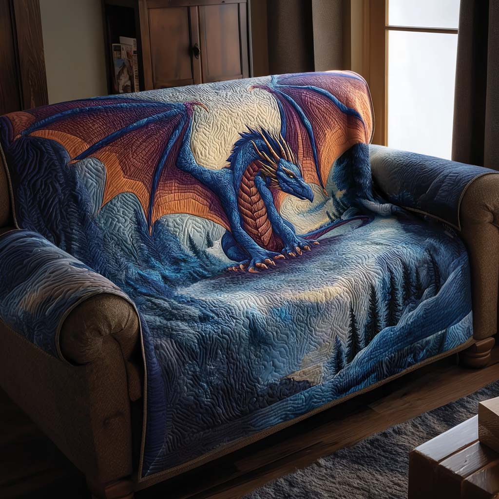 Enchanted Dragon Quilted Sofa Cover Nice Couch Covers Best Gifts For Dragon Lovers