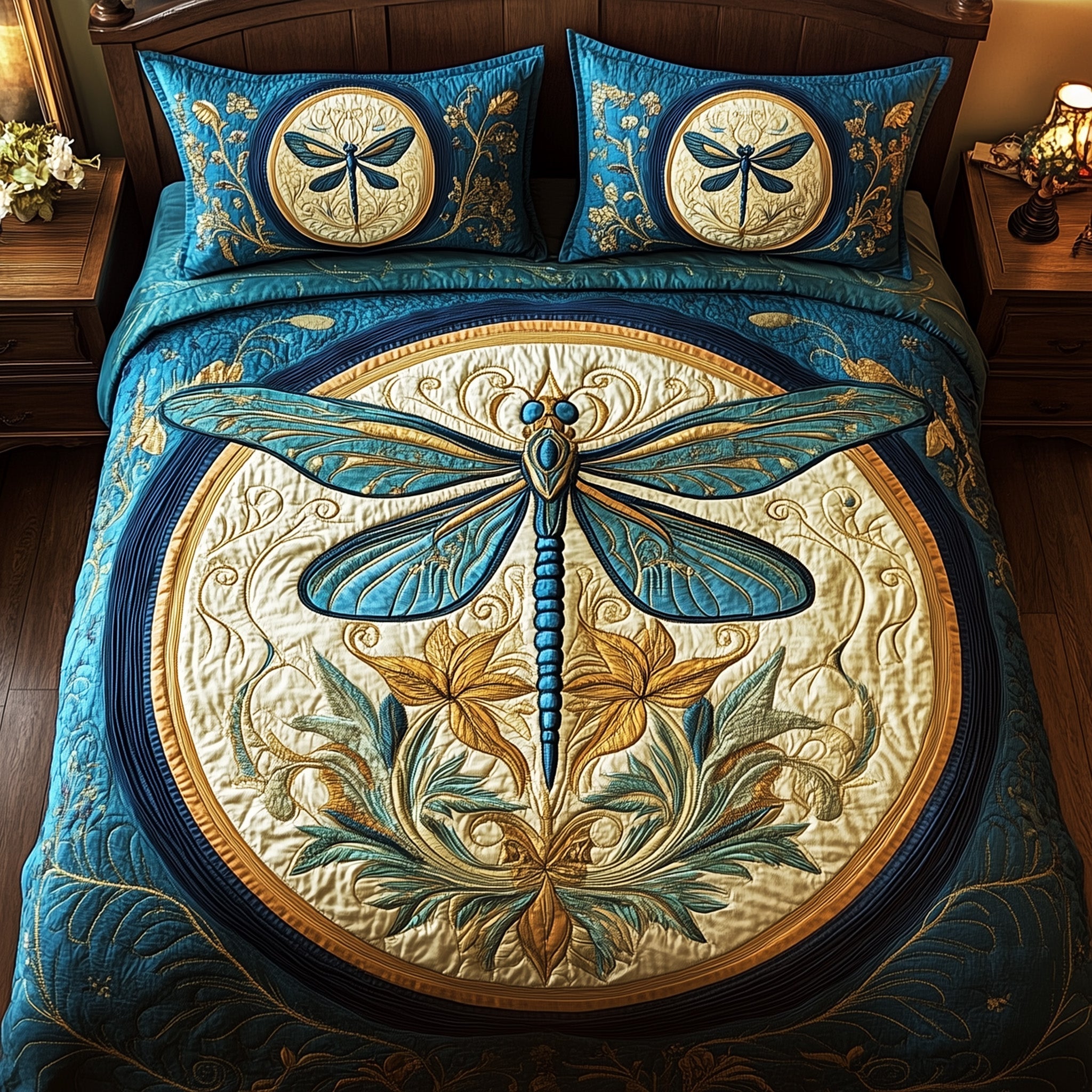 Enchanted Dragonfly Quilted Bedding Set Best Bedding Sets Best Dragonfly Gifts For Christmas