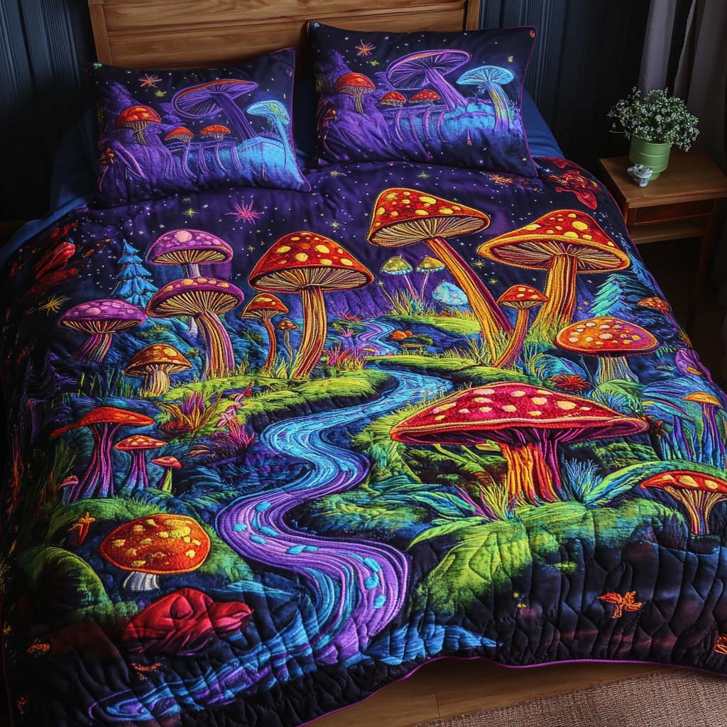 Enchanted Forest Quilted Bedding Set Unique Bed Sheet Set Gifts For The Hippie In Your Life