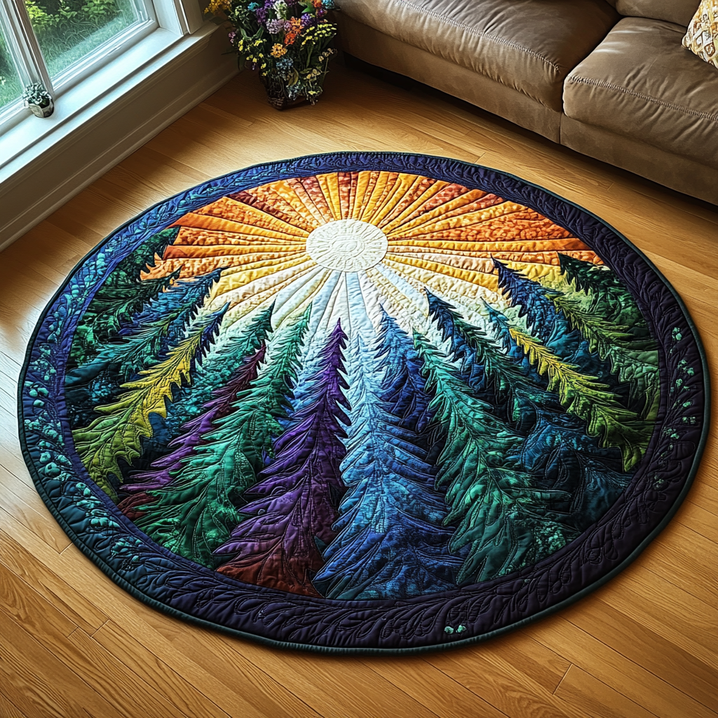 Enchanted Forest Quilted Round Mat Best Round Rugs Good Gifts For Mom