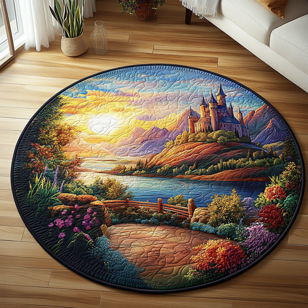 Enchanted Horizon Quilted Round Mat Round Floor Rugs Top 10 Mother's Day Gift Ideas