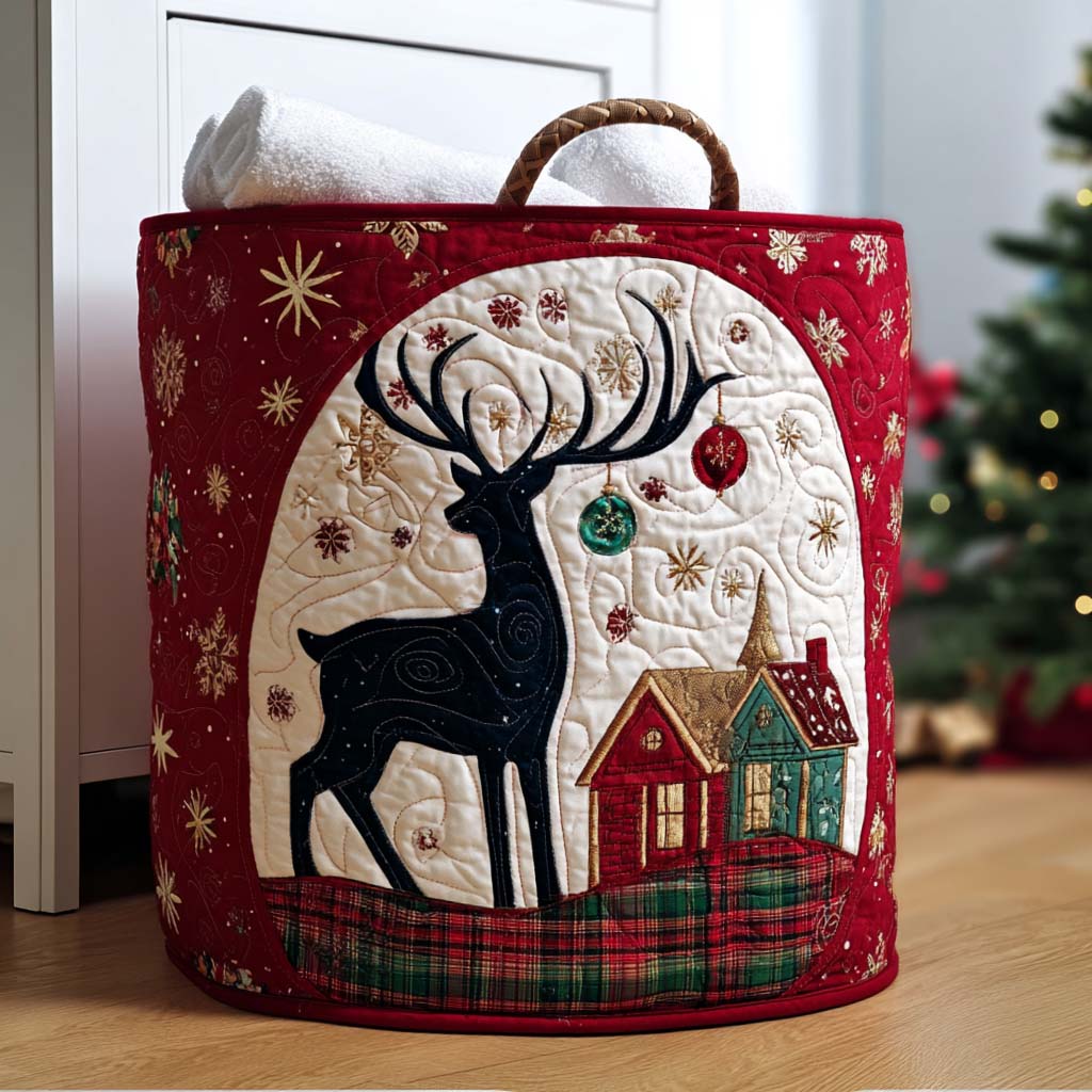 Enchanted Reindeer Quilted Laundry Basket Unique Laundry Hamper Ideas Present For Mother In Law Christmas