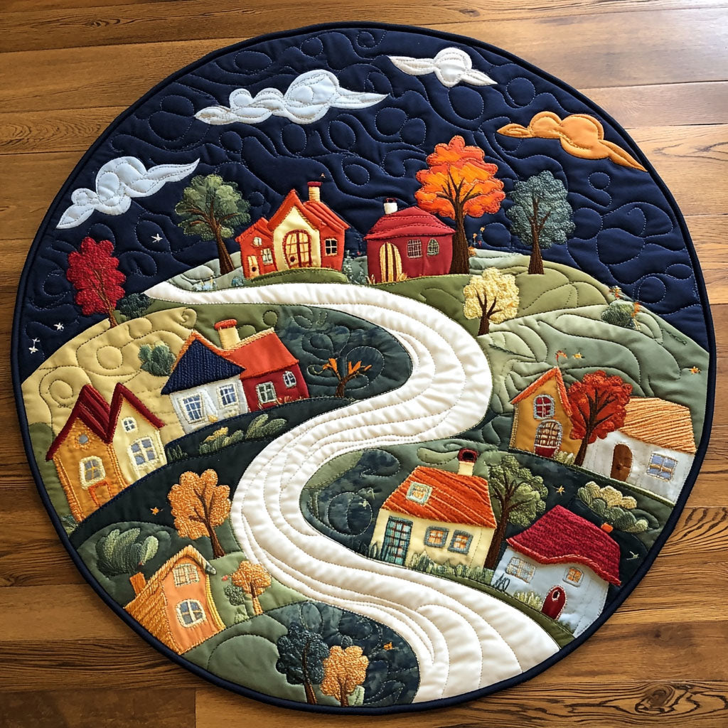 Enchanted Spiral Quilted Round Mat Small Round Carpet Rugs Mother's Day Gifts For Wife