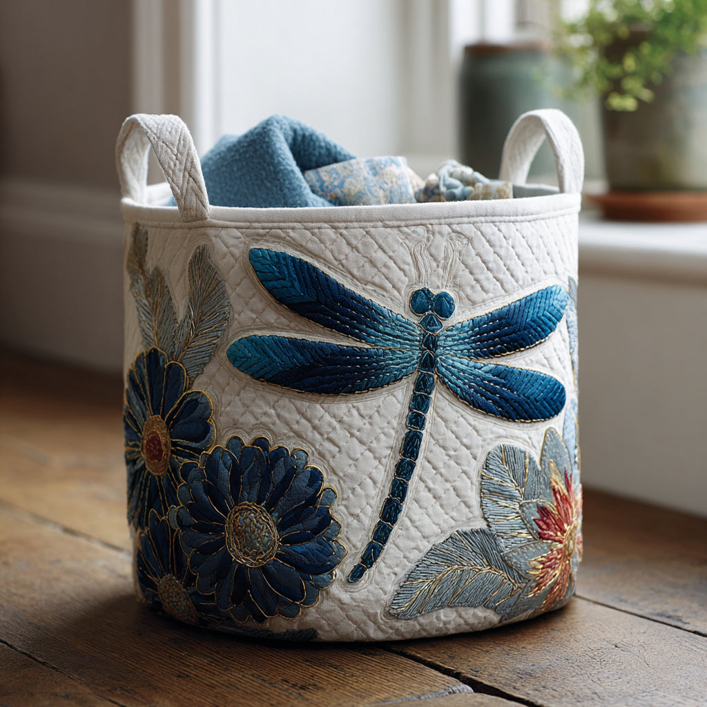 Enchanted Wings Quilted Laundry Basket Best Clothes Basket Best Dragonfly Lover Gifts For Her
