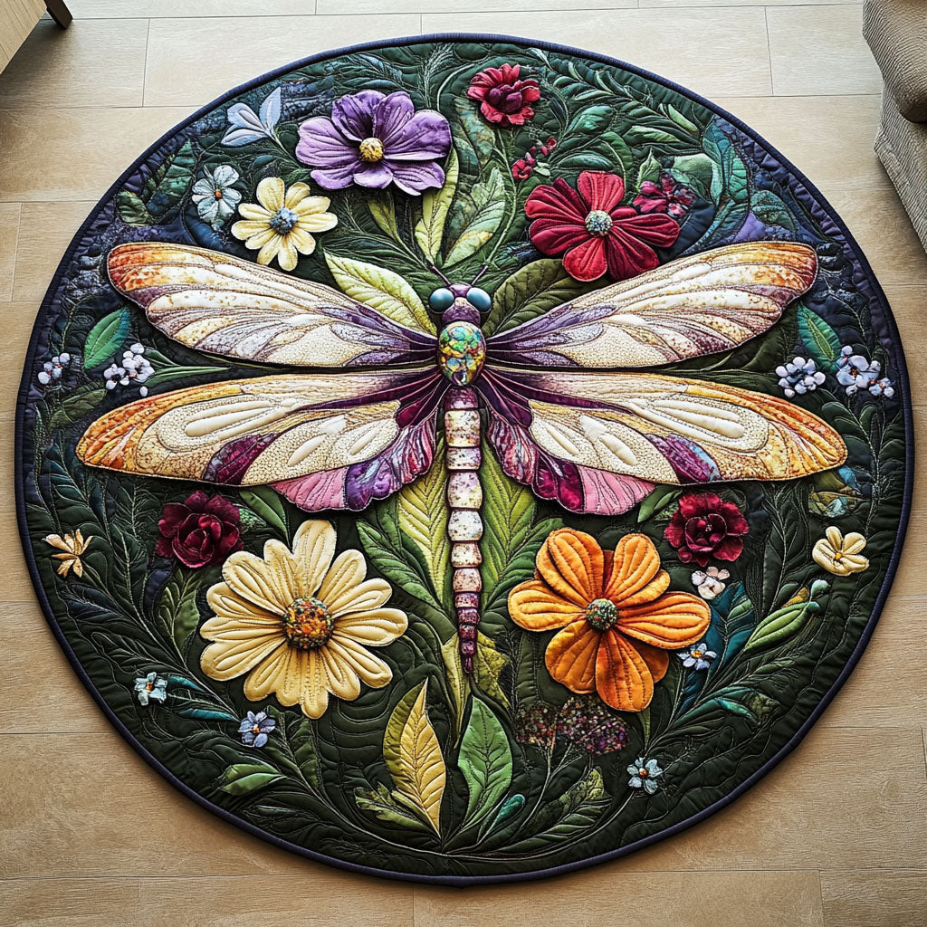 Enchanted Wings Quilted Round Mat Round Rug Mat Best Dragon Gifts
