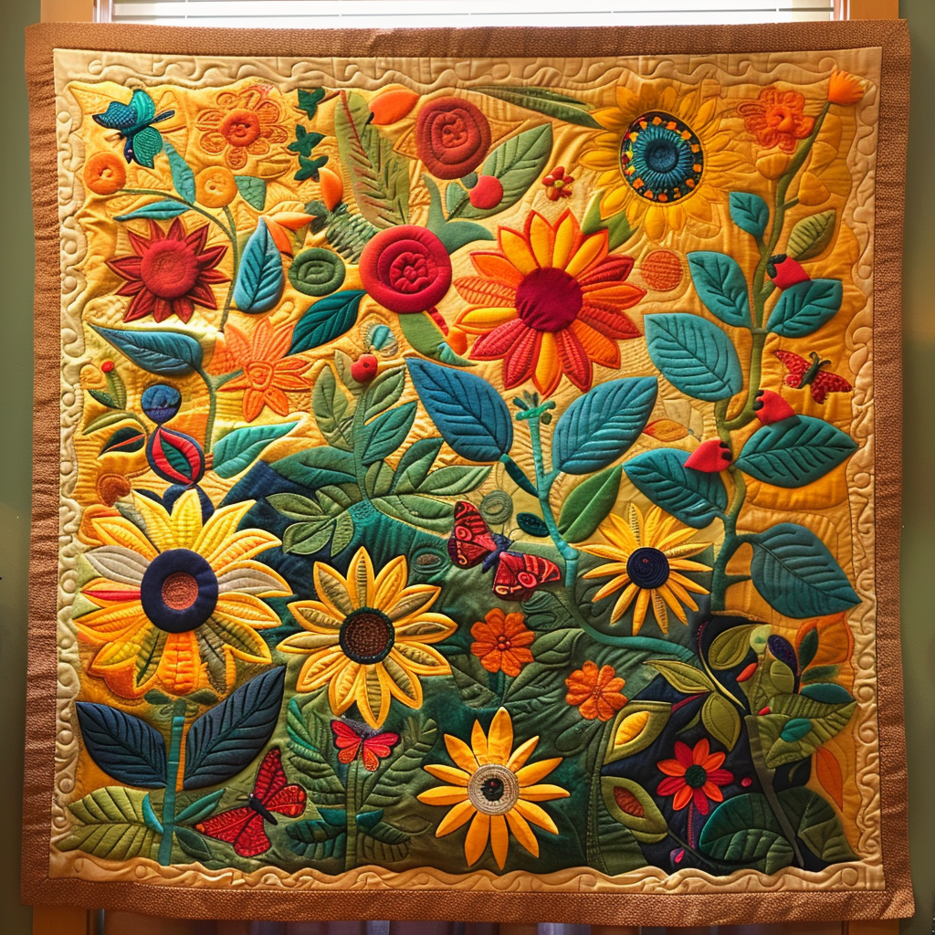 Enchanting Sunflowers Quilted Blanket Best Queen Sheets Mother In Law Mothers Day Gifts