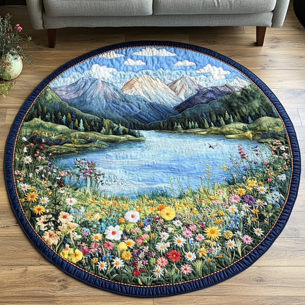 Endless Views Quilted Round Mat Large Round Mat Best Gift For Mother In Law