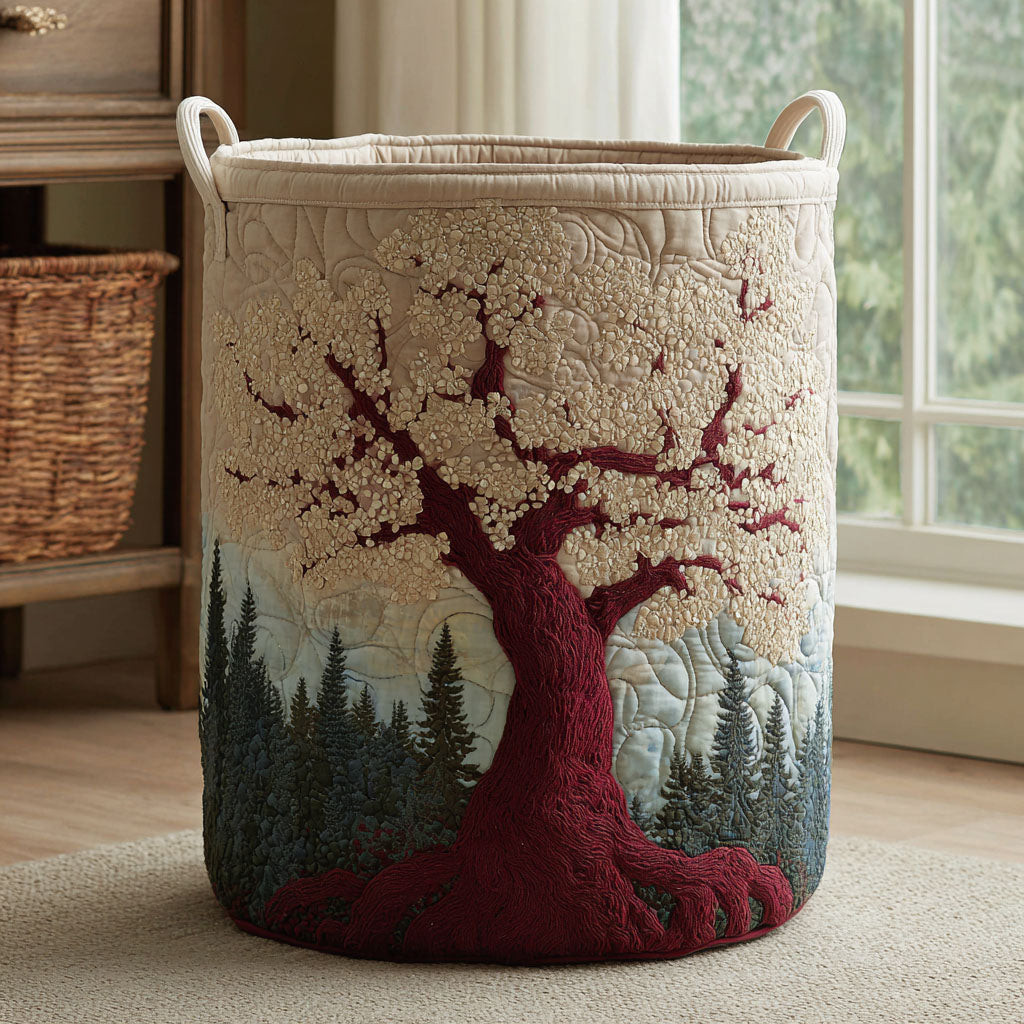 Eternal Branch Quilted Laundry Basket Good Basket Fabric Best Gift For Friend