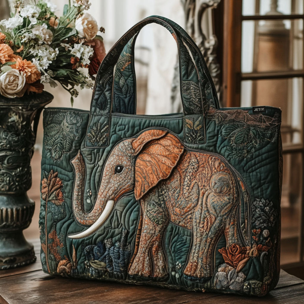 Eternal Elephant Quilted Tote Bag Great Tote Bags Gift For Mother On Mother's Day
