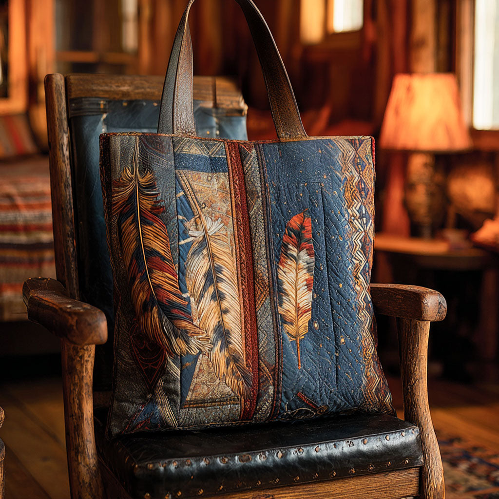 Eternal Feather Quilted Tote Bag Shoulder Bags For Women Mom And Daughter Gift
