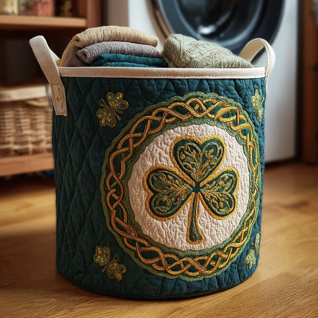 Eternal Green Heritage Quilted Laundry Basket Basket Of Clothes Irish Presents