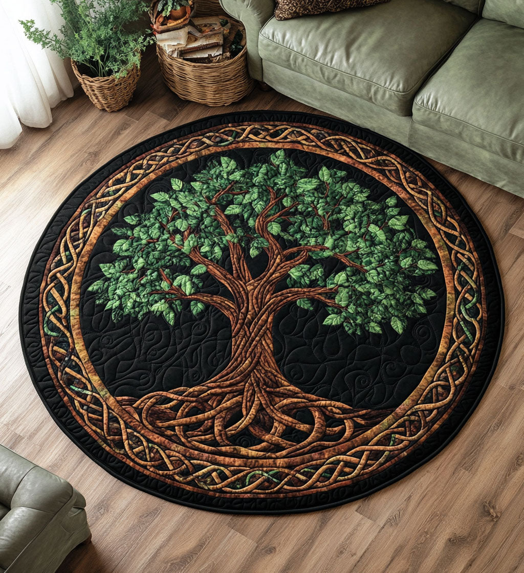 Eternal Roots Quilted Round Mat Mat Circle Tree Of Life Gifts For Grangarents