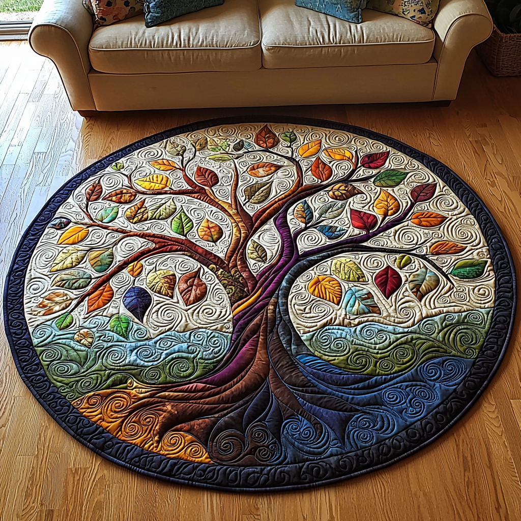Eternal Roots Quilted Round Mat Round Mats For Sale Tree Of Life Gifts For Parents