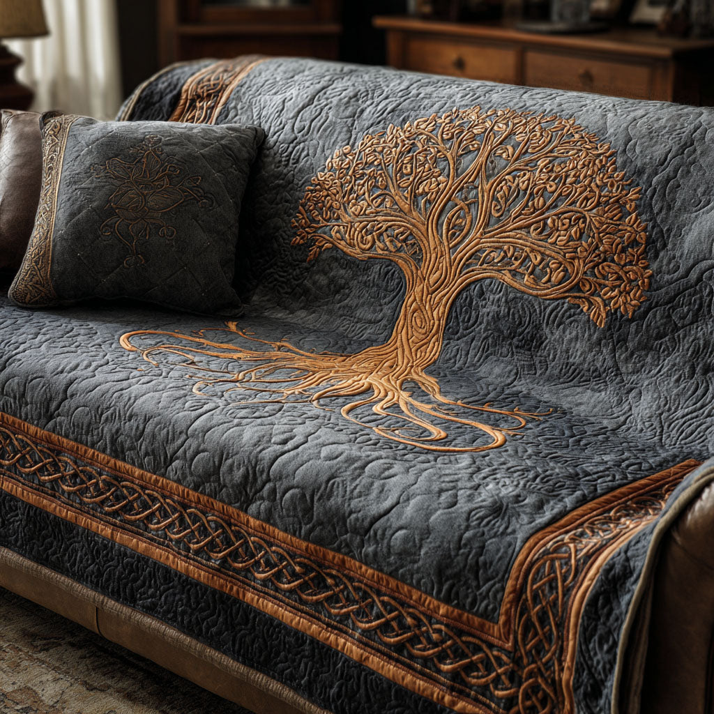 Eternal Roots Quilted Sofa Cover Best Slip Cover Sofa Tree Of Life Gifts For Men