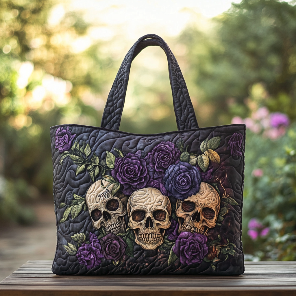 Eternal Rose Quilted Tote Bag Patchwork Tote Bag Moms Day Gift