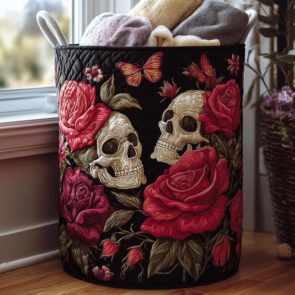Eternal Skull Quilted Laundry Basket Home Decor Dia De Los Muertos Gifts For Dad