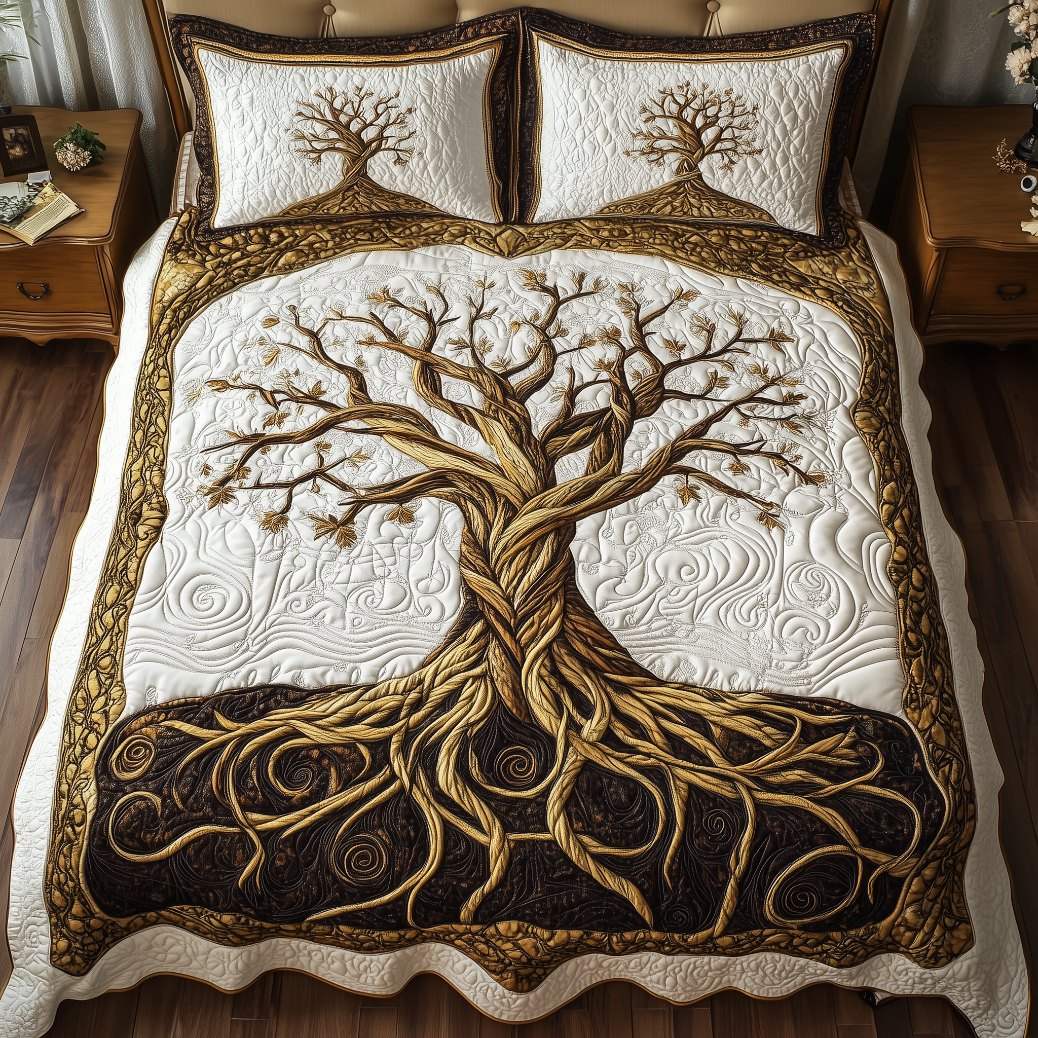 Eternal Tree Of Life Quilted Bedding Set Bed Decor Ideas Tree Of Life Gifts For Parents
