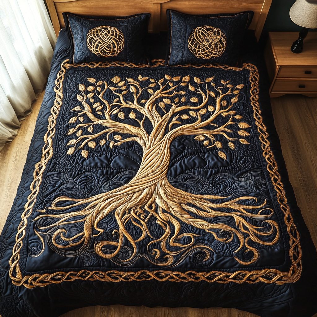 Eternal Tree Of Life Quilted Bedding Set Over The Bed Decor Tree Of Life Gifts Mother'S Day