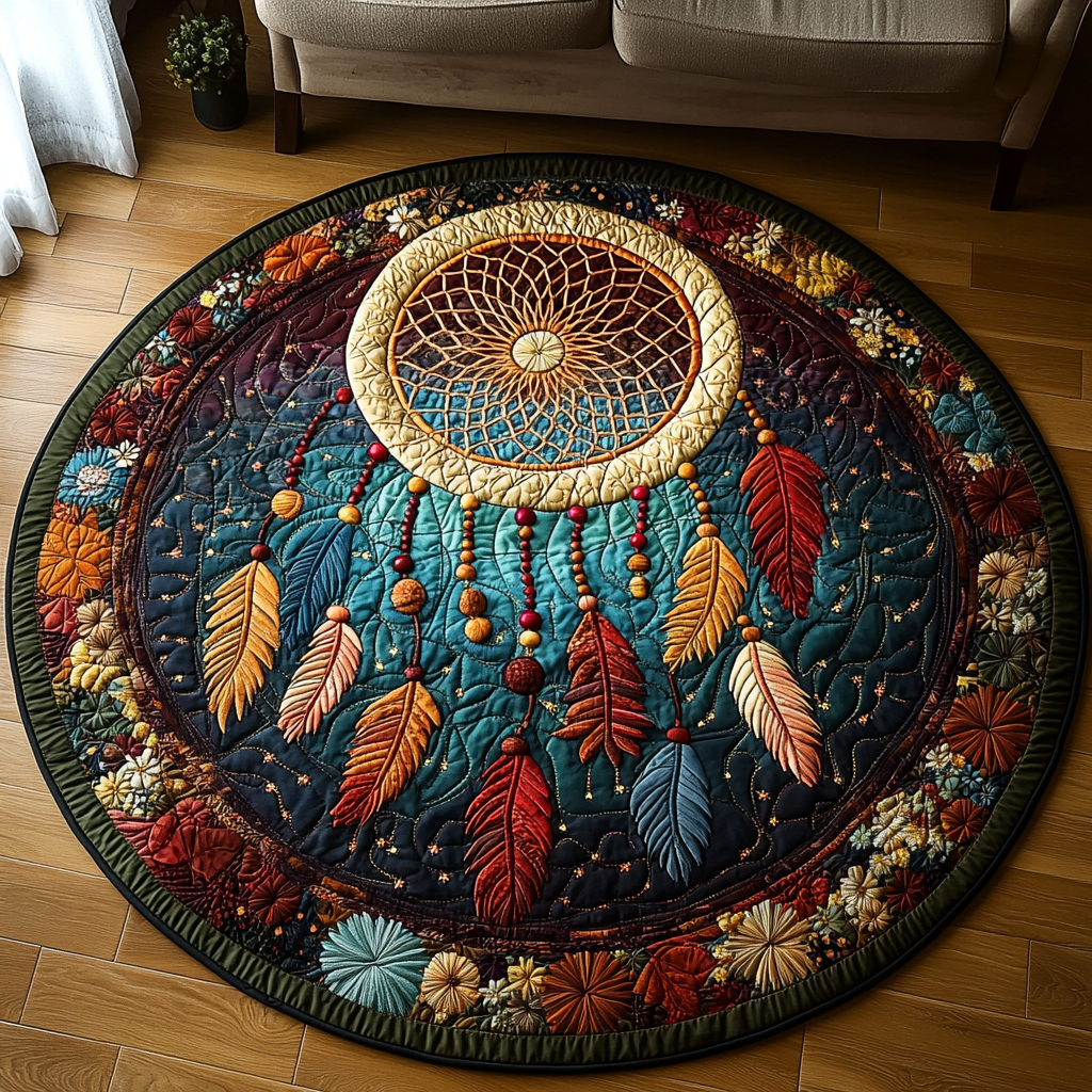 Ethereal Catcher Quilted Round Mat Living Decor Ideas Native American Gifts