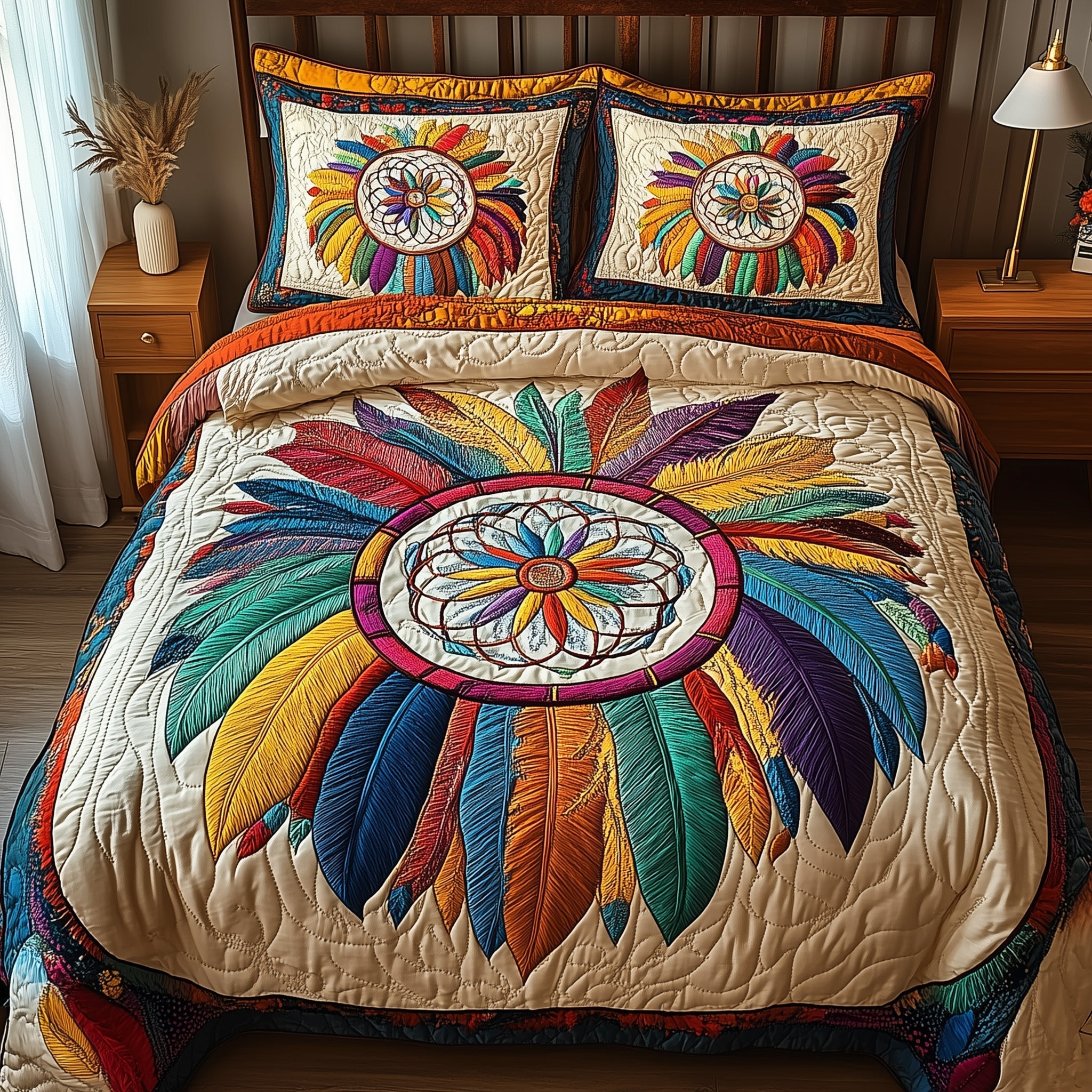 Ethereal Dreamcatcher Quilted Bedding Set Bedroom Furniture Ideas Native American Gifts For Men Women