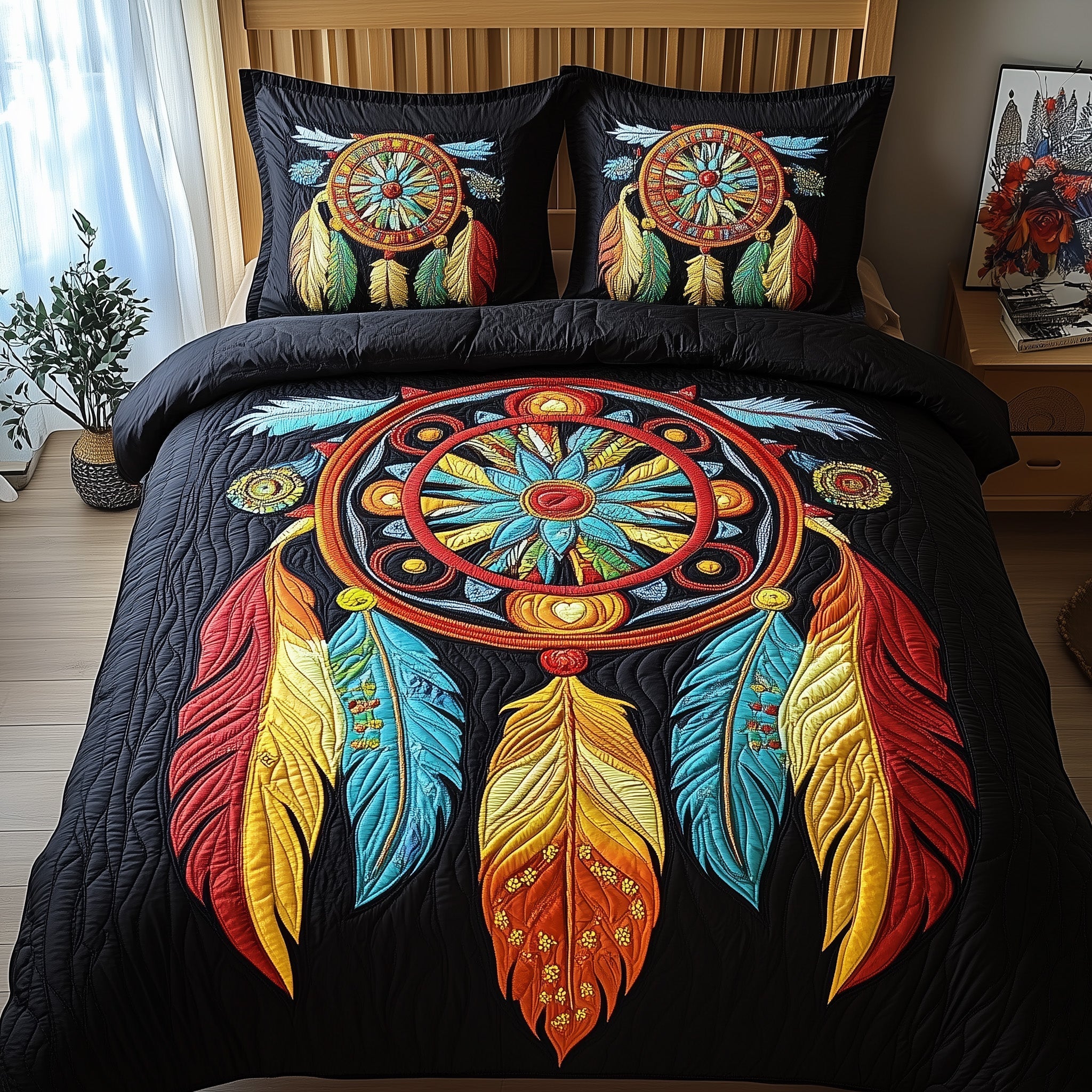 Ethereal Dreamcatcher Quilted Bedding Set Bedroom Ideas Native American Gifts For Him
